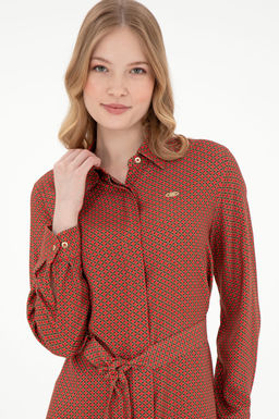Женское тканое платье цвета хаки Неожиданная скидка в корзине - U.s. polo assn фото 2