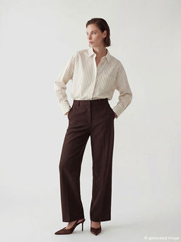 ?izgili Oversize Poplin Kad?n G?mlek