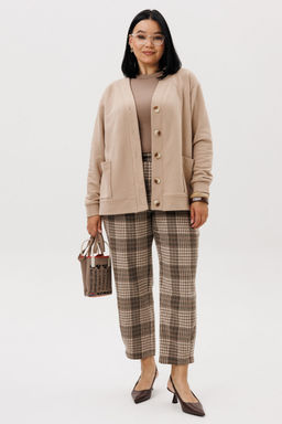 Костюм Anastasia 1301 бежевый/ клетка фото 5