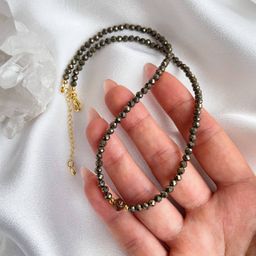 Колье из Пирита и Раухтопаза 38 см +