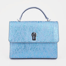 Сумка-мессенджер на клапане, наружный карман, цвет голубой