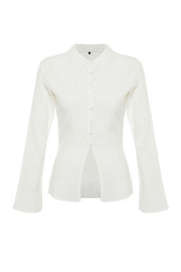 TRENDYOLMILLA Haki Dokulu Fitted Bele Oturan Dokuma Gomlek TWOSS24GO00002 фото 15