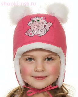211-З Кошечка Ушанка для девочки (48-50)