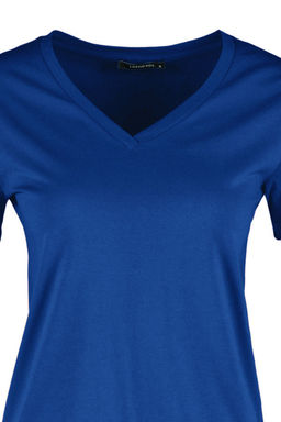 TRENDYOLMILLA Beyaz %100 Pamuk Basic V Yaka Orme T-Shirt TWOSS23TS00001  фото 7