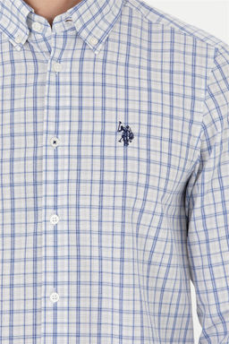 U. S. Polo Assn Мужская синяя рубашка в клетку - U.s. polo assn фото 7