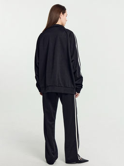 Брюки женские черные со светло-молочными лампасами черный +св.молочный 182498 - Mark formelle фото 14