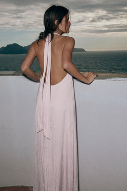 VESTIDO MIDI HALTER SATINADO / Lila - Zara фото 2