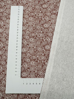 Бязь Белые огурчики на коричневом, ш.1.5м, хлопок-100%, 122гр/м.кв - Купава фото 4