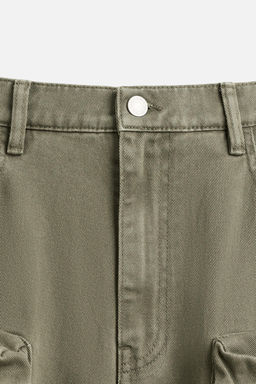 DENIM CARGO TROUSERS WITH POCKETS - Zara фото 9