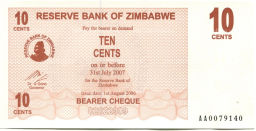 10 центов 2006 года Зимбабве