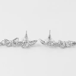 Серьги металл Стиль цветок с каплей, цвет серебро - Qf фото 2