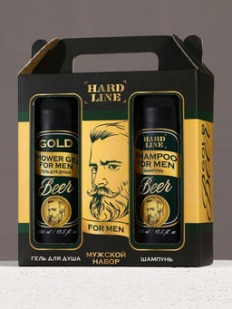 Подарочный набор Gold Beer, гель для душа и шампунь для волос, 2?400 мл, HARD LINE