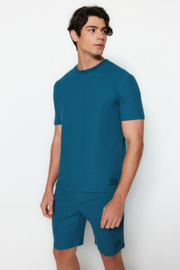 TRENDYOL MAN Mavi Regular Fit Waffle Sortlu Pijama Tak?m? TMNSS23PT00032 - Trendyolmilla фото 3