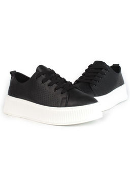 05-PDXL155-5 BLACK Кроссовки женские (натуральная кожа)