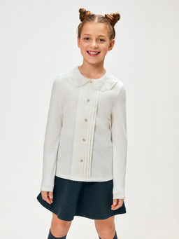 20240260120, Блузка детская для девочек Esma молочный