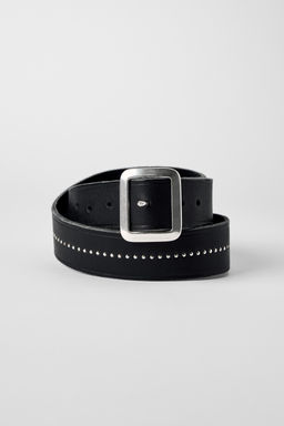 LEATHER STUDDED BELT BOBBY GILLESPIE X ZARA