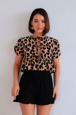 Martichelli Топ на завязках с анималистичным принтом