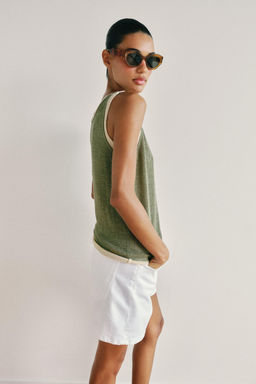 TOP PUNTO COMBINADO / Khaki - Zara фото 4