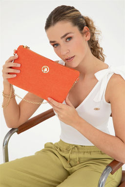 Женская оранжевая сумка через плечо Неожиданная скидка в корзине