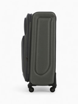 Чемодан на колёсах большой 97 л (L), на молнии, с увеличением, кодовый замок, 4 колеса, серый