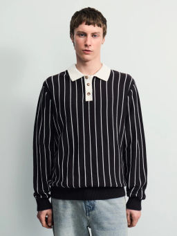 Джемпер с отложным воротником в полоску / Zarina  фото 3