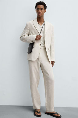 100% LINEN SUIT TROUSERS - Zara фото 5