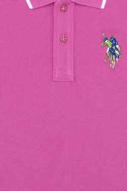 Розовая футболка с воротником поло для мальчиков Basic - U.s. polo assn фото 3