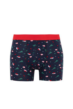 Новогодние боксеры-тройки стандартного кроя с тематикой Нового года - Defacto фото 7