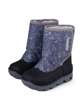 BL-242(53) Ботинки цвет черно-серый (шерсть)