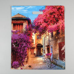 Цена за 50 шт. Пакет Итальянский дворик, полиэтиленовый с вырубной ручкой, 60 мкм, 38?45 см