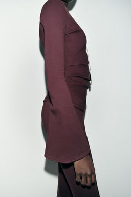 LONG SLEEVE INTERLOCK TOP - Zara фото 8