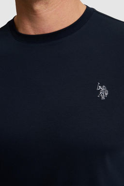 Erkek Koyu Lacivert Regular Fit Bisiklet Yaka Basic Ti__rt