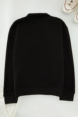 TRENDYOL MAN Siyah Oversize/Genis Kesim Animal Nak?sl? Dik Yaka Fermuarl? Sweatshirt TMNAW25SW00051 - Trendyolmilla фото 4