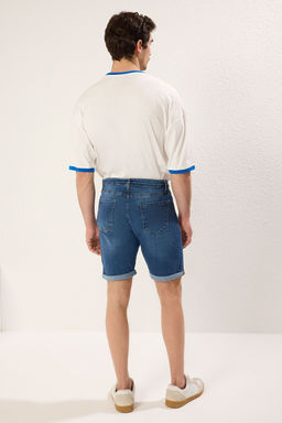 TRENDYOL MAN Mavi Slim Fit T?rm?k Destroylu Denim Kot Sort TMNSS21SR0727 - Trendyolmilla фото 6