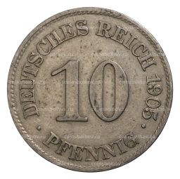 10 пфеннигов 1905 года Е Германия