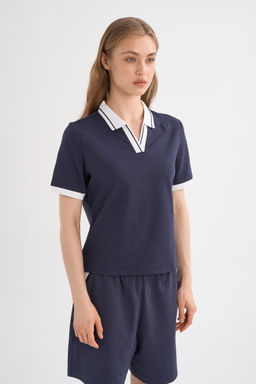 Поло Синий ANTA ICONIC SS Polo  фото 2