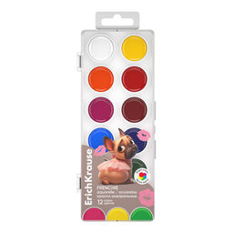 Акварель ErichKrause "Frenchie" 12цв. пласт. уп., без кисти (65410)