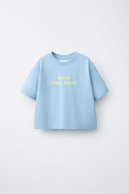 CAMISETA ESTAMPADO TEXTO / Azul