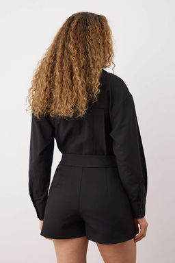 Koyu Kahverengi Dugme Detayl? Mini Sort Etek Sort & Bermuda TWOAW26SR00027 - Trendyolmilla фото 10