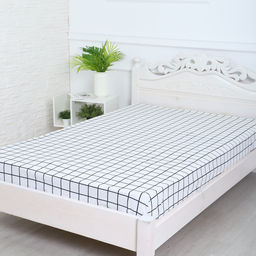 Простыня на резинке Атра 140х200х20, Таттерсол, бело-земельный, бязь 120г/м, хл100%  фото 3