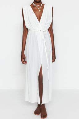 TRENDYOLMILLA Yesil Maxi Dokuma Y?rtmacl? Plaj Elbisesi TBESS23EL00069 фото 9