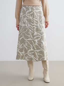 Beli Lastikli Desenli A Kesim Etek