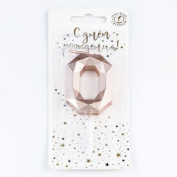 Свеча в торт на шпажке «Многогранник», цифра 0, 7 см, шампань