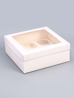 Коробка для 9 капкейков с окном, 25×25×10 см