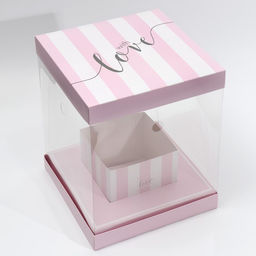 Коробка для цветов с вазой и PVC-окнами With Love, складная, 23 30 23 см - Дарите счастье фото 3