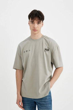 Футболка Oversize с круглым вырезом и короткими рукавами с принтом