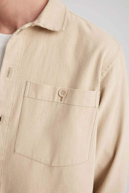 Хлопковая рубашка с длинными рукавами Relax Fit - Defacto фото 8