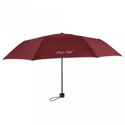 Зонт механический Моно с серебром ткань эпонж (полиэстер), 8 лучей, д/купола 92см, 3 сложения, 23,5см в сложенном виде, ручка с антискользящим покрытием, бордовый с серебряной нитью, 286гр (Китай) - Домашняя мода фото 2