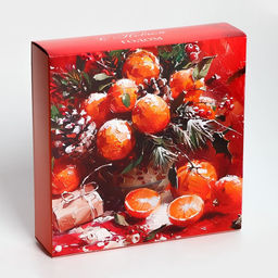 Цена за 2 шт. Коробка под 9 конфет «Новогодняя», 14.5×14.5×3.5 см