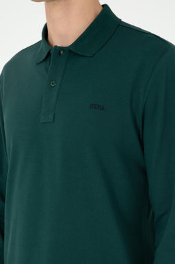 Мужской темно-зеленый базовый свитшот - U.s. polo assn фото 7